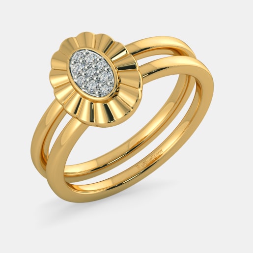Diamond Ring In Yellow Gold (6.2 Gram) With Diamonds (0.102 Ct)
