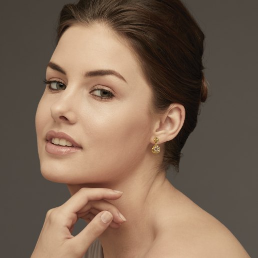 Diamond Earring In Yellow Gold (4.81 Gram) With Diamonds (0.360 Ct)