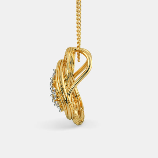 Diamond Pendant In Yellow Gold (3.15 Gram) With Diamonds (0.171 Ct)