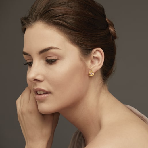 Diamond Earring In Yellow Gold (3.32 Gram) With Diamonds (0.160 Ct)