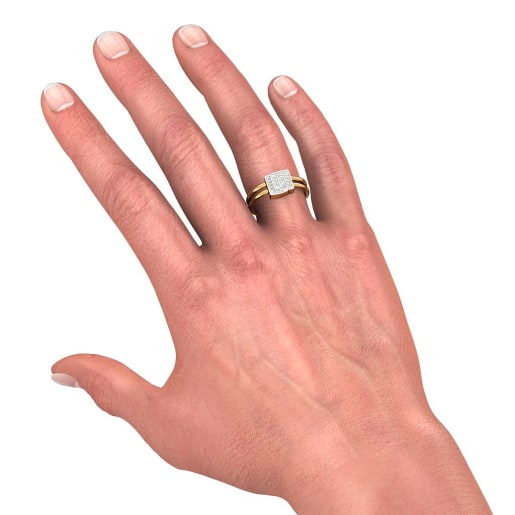Diamond Ring In Yellow Gold (7.2 Gram) With Diamonds (0.120 Ct)