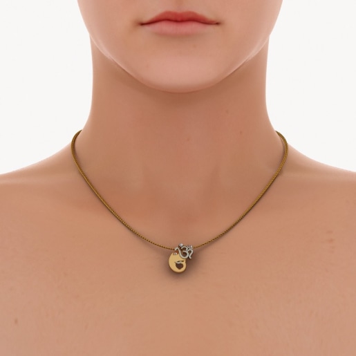 Diamond Pendant In Yellow Gold (2.371 Gram) With Diamonds (0.058 Ct)
